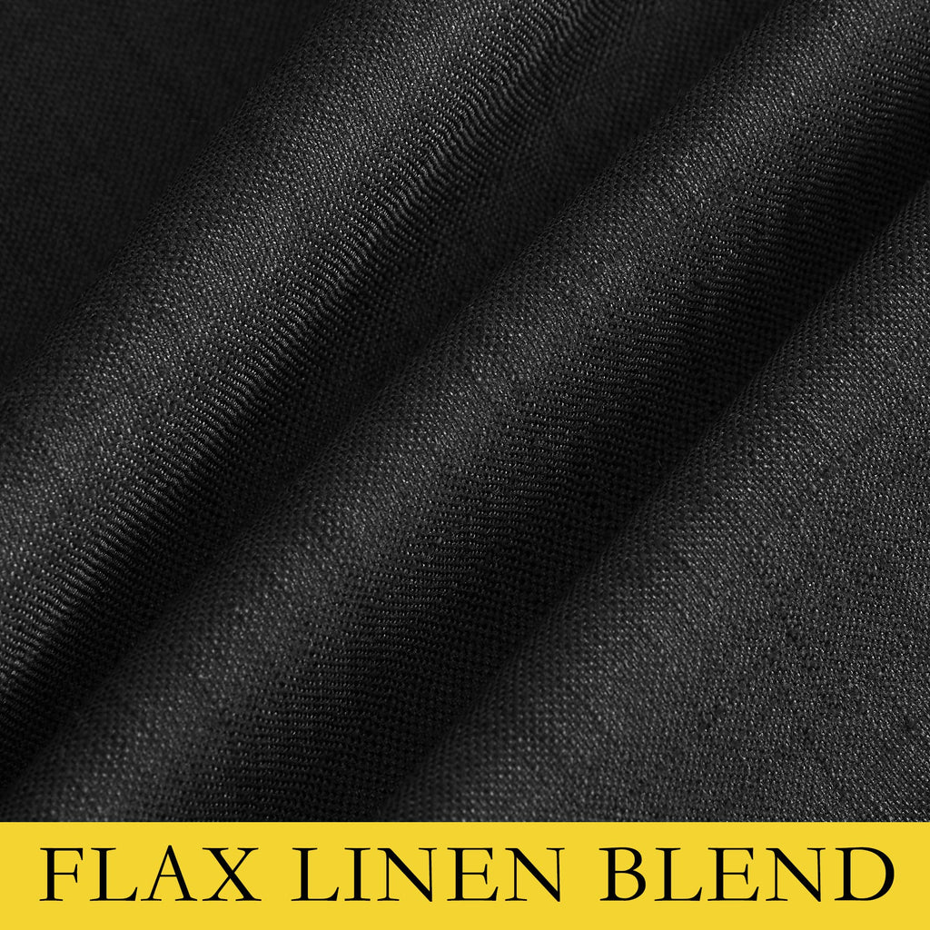 NICETOWN Black Out Linen Curtains, Complete Blackout Shades for Large Window Door, 100% Blackout Window Curtain Panels with White Lined, 62 inches Width Each Panel, 108 inches Length, 2 Pieces