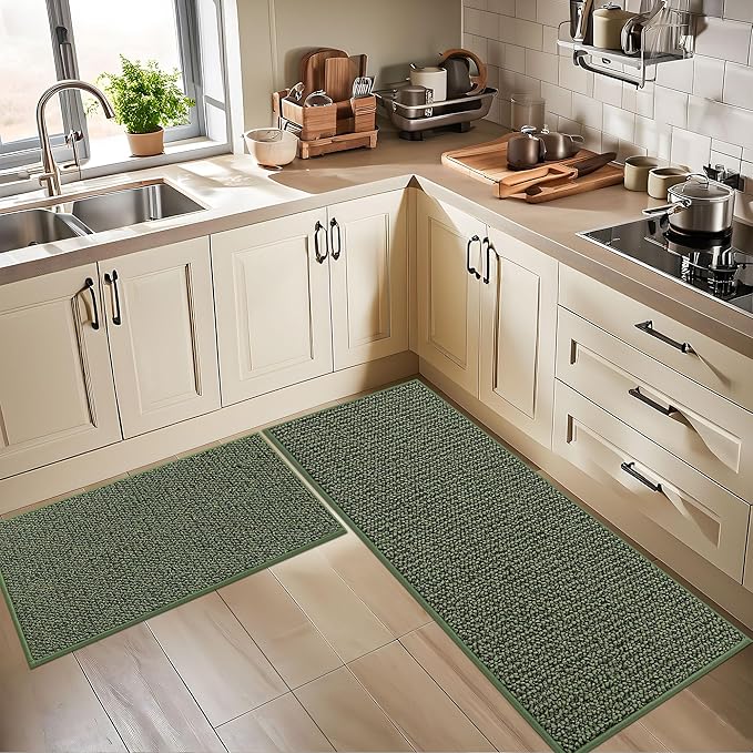 BEQHAUSE Kitchen Runner Rugs 32"x72", Kitchen Mats for Floor, Green