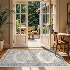TOPRUUG 2x4 Entryway Runner Rug - Washable Non-Slip Rugs for Kitchen Hallway Soft Ultra-Thin Door Mat Indoor Entrance Stain Resistant Small Throw Carpet for Bathroom (Blue, 2X4)