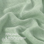 LAMIT Linen Curtains 48 Inch Length Semi Sheer Light Filtering 2 Panels