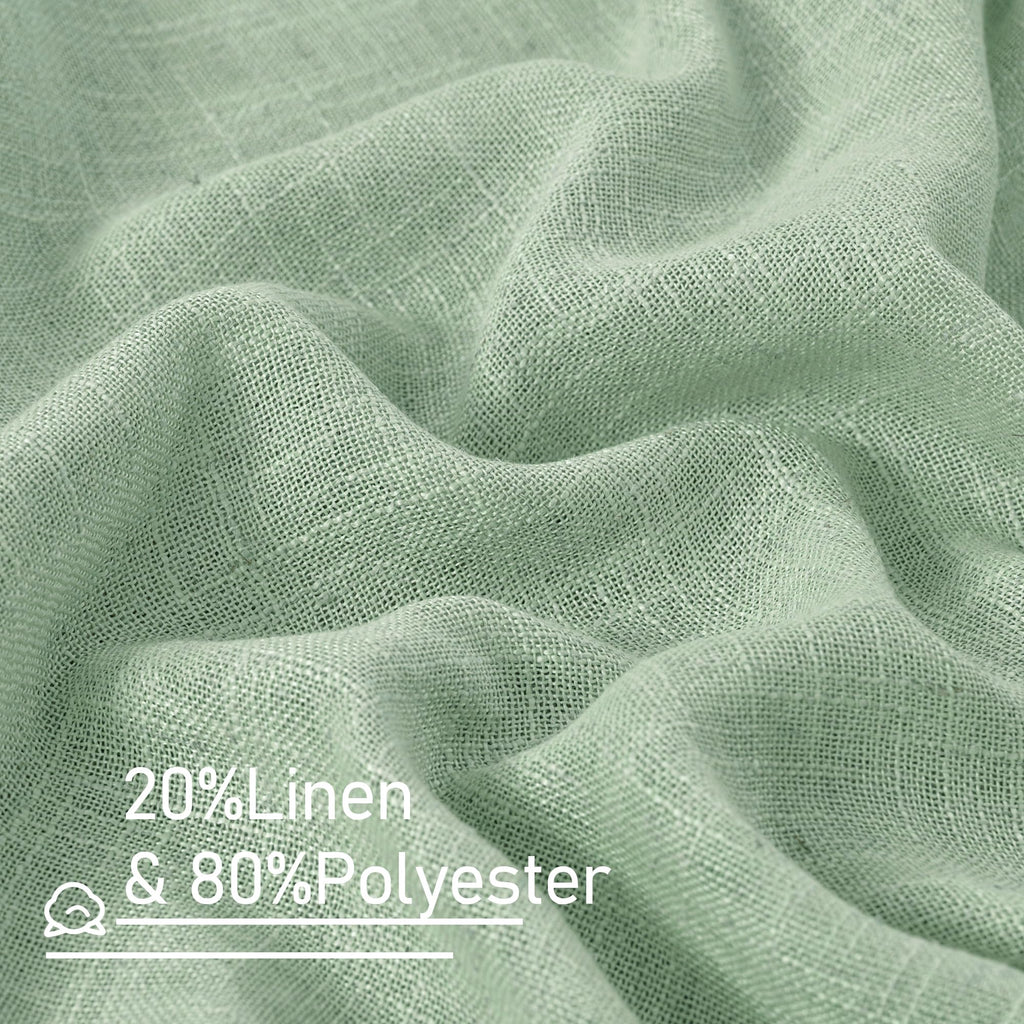 LAMIT Semi Sheer Linen Curtains 63 Inch for Living Room 52 x 63 Inch