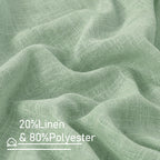 LAMIT Semi Sheer Linen Curtains 63 Inch for Living Room 52 x 63 Inch