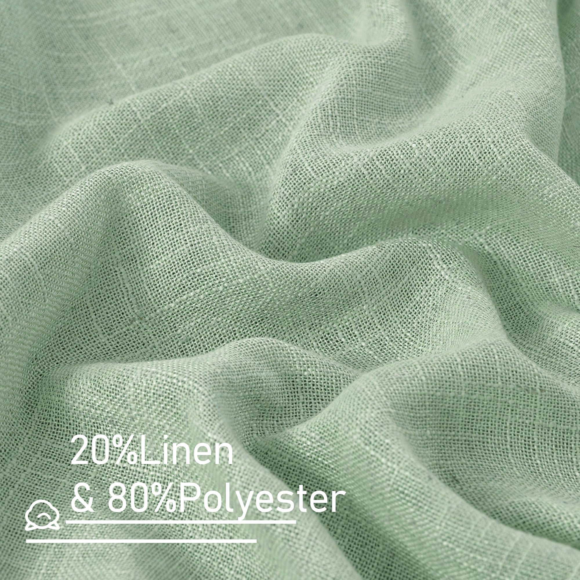 LAMIT Semi Sheer Linen Curtains 63 Inch for Living Room 52 x 63 Inch