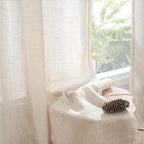 BGment Oatmeal Linen Semi Sheer Curtains 63 Inch Length for Living Room - Rod Pocket Light Filtering Drapes Lightweight Camel Window Treatments for Bedroom Farmhouse, 2 Panels Set, 52 X 63 Inch