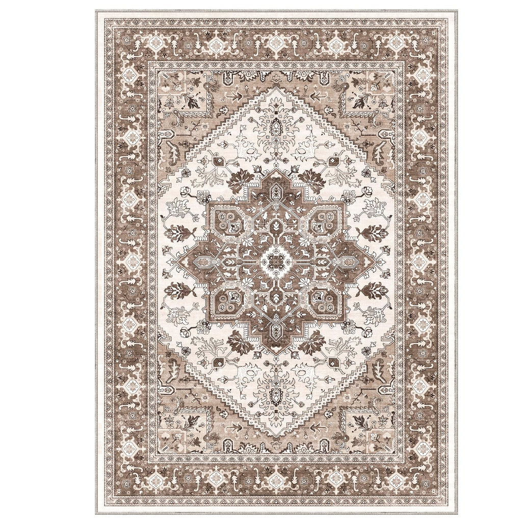 OPPODREAM Soft Area Rugs 8x10, Persian-Inspired Washable Rug, Khaki