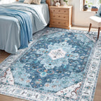 SERISSA 4x6 Washable Non Slip Boho Area Rug for Bedroom