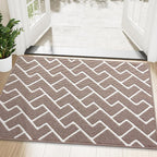 OLANLY Front Door Mat, Non-Slip Rubber Backing, Dirt Resistant and Absorbent, Washable, Easy to Clean Low-Profile Indoor Doormat for Back Door, Entryway, Inside Entrance, 48x32, Brown