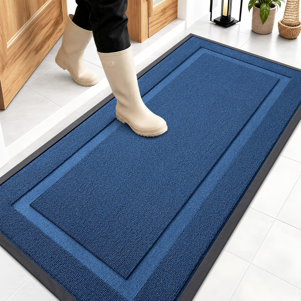 OLANLY Front Door Mat Outside 47x23, All-Season Heavy-Duty Rubber Doormat
