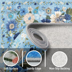 Floral Entryway 3x5 Rug for Bathroom Bedroom Washable Rug