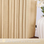 Tan Linen Curtains 120 inches Long for Living Room Back Tab Rustic Farmhouse Semi Sheer Light Filtering Window Curtain Dining Room Soft Thick Flax Linen Textured Drapes Kahki 52x120