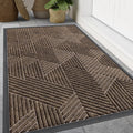 Smiry Front Door Mat Outside Entrance, Low Profile Rubber Doormat, 59x30