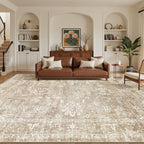 Madane 9x12 Area Rugs for Living Room, Washable Natural Rug Beige/Brown