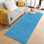 OLANLY 2x4 Machine Washable Runner Rugs for Hallway, Soft Fluffy Shaggy Bedside Rugs for Bedroom, Living Room, Indoor Floor Carpet for Kids Girls and Boys, Home Decor Aesthetic, Bright Blue