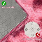 Tie-Dyed Red 2x8 Machine Washable Runner Rugs for Hallway Soft Fluffy Shaggy Bedside Rugs for Bedroom Living Room Indoor Floor Carpet for Kids Girls and Boys Nursery Rooms Home Decor Aesthetic