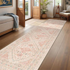 Kitchen Runner Rug Non Slip Washable 2.5x10, Soft Ultra-Thin Entryway Rug Runners for Hallways, Carpet Runner for Living Room,Kitchen, Laundry, Bathroom(Pink,2.5'x10')