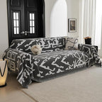 MYSKY HOME Boho Couch Cover Sofa Covers, Couch Covers for 2 Cushion Couch Sofa, Chenille L Shape Sectional Couch Cover - Pet-Friendly, Machine Washable, Sofa Protector for Kid, 71"x118", Grey Geometry