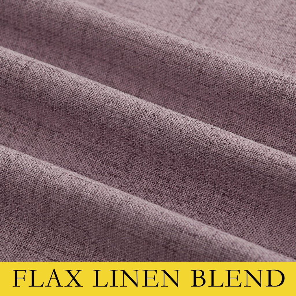 NICETOWN Chaise Mauve Vintage Linen 100% Blackout Curtains for Classroom, Thermal Insulated Curtains 72" Long, Noise Reducing Window Treatment Drapes for Gym Room, 42" Wide Per Panel, Set of 2