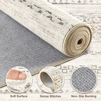 Nakagishi 10x14 Area Rugs Living Room: Washable Boho Large Neutral Modern Soft Stain Resistant Farmhouse Indoor Floor Rug Non-Slip Carpet for Bedroom Nursery Kids Playroom Office Dining Room- Colorful