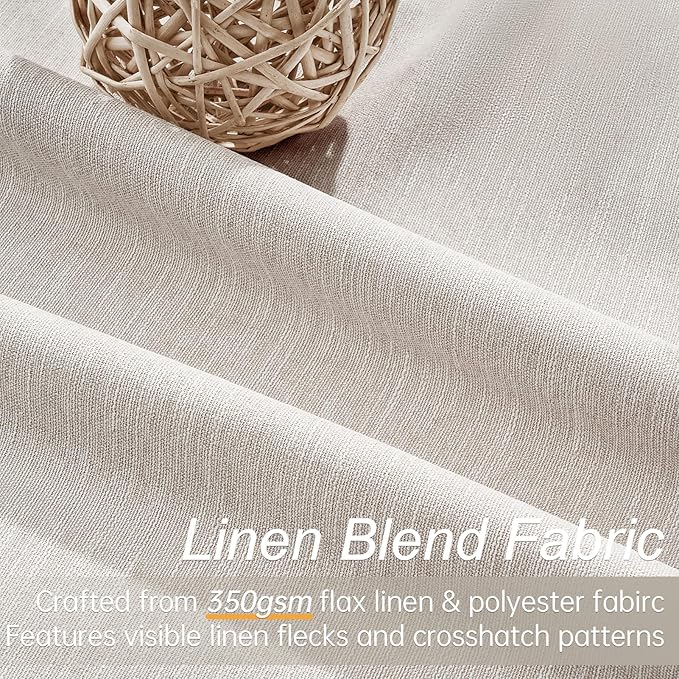 Beige Color Blackout Curtains 90 Inch Long 2 Panels,Back Tab Pleated Heading Tape with Hooks,Minimalist Completely Shaded Thermal Insulated Noise Reducing French Door Drapes Oatmeal