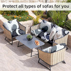 8Pcs Stretch Patio Cushion Covers,Outdoor Couch Covers Replacement,Outdoor Couch & Sofa Slipcovers,for Patio Furniture Cushion Covers,Washable Reusable urniture Protector(Black Camouflage,8PCS)