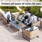 8 Piece Outdoor Cushion Covers, Patio Sofa Cushion Covers, Stretch Fit
