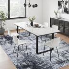 FXRHLP Area Rug Living Room: 4x6 Modern Washable Soft Carpet Dark Black