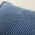 MIULEE Blue Corduroy Lumbar Pillow Covers 12x20 Inch 12x20 Inch with Splicing Set of 2 Soft Boho Pillow Covers Broadside Decorative Textured Summer Coastal Pillowcases for Couch Bed Livingroom