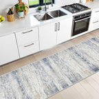 Restydon 2x12 Runner Rug Non Slip,Washable Hallway Runner Rug,Blue