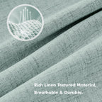 MIULEE 100% Blackout Linen Curtains 42 x 84 Inch Seafoam Green 2 Panels