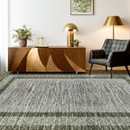 GarveeHome 8x10 Large Washable Area Rug Modern Bordered Distressed Geometric Floor Carpet