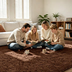 10X14 Large Area Rugs for Living Room Bedroom,Big Shag Rug for Bedroom Dorm,Soft Fluffy Indoor Carpet Plush Rugs for Living Room Home Decor,Brown