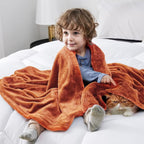 Bedsure GentleSoft Bedding Fleece Blanket for Girls and Boys - Soft Cozy Cute Small Throw Blankets for Travel, 43x55 Inches, Dark Orange