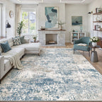 PureCozy Blue Area Rug 8x10 Modern Abstract