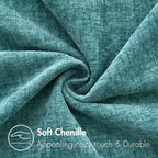 MIULEE Soft Chenille Euro Throw Pillow Covers Teal 26x26 Pack of 2