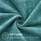 MIULEE Soft Chenille Throw Pillow Covers Teal 18x18 Inch Pack of 2