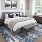 BEIMO Area Rugs 8x10 for Living Room Bedroom, Modern Abstract Machine Washable Rug, Large Soft Low Pile Floor Cover with Non Slip Backing for Dining Room, Navy Blue Gray