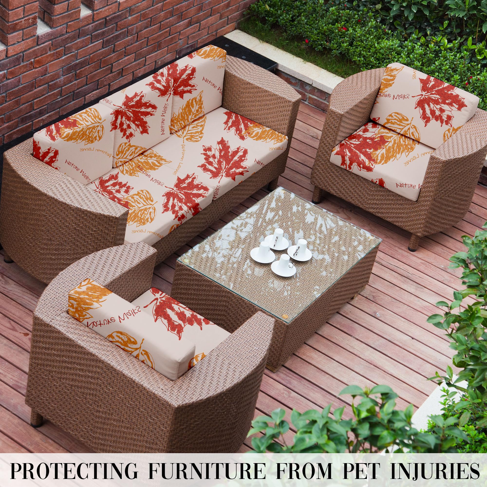 DREAHOTEXTIL 8Pcs Outdoor Cushion Covers, Elastic Patio Cushion Covers