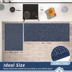 BEQHAUSE Kitchen Rugs and Mats 2PCS, Non-Slip Kitchen Mats for Floor, Absorbent and Stain Resistant Kitchen Runner, Machine Washable Rugs for Kitchen, Laundry & Sink, 24"x36"+24"x60", Blue