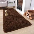 Chicrug Soft Runner Rug for Bedroom Living Room Plush Fluffy Rug 2x6 Feet, Shag Furry Runner Rug Carpet Non Shedding for Nursery Children Kids Girls Room Home Decorative, Brown