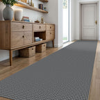 KOZYFLY Extra Long Runners for Hallways 3x18 ft Washable Kitchen Runner Non Slip Rubber Backed Hallway Rug Cotton Entryway Runner Rug Floor Carpet for Indoor Hall, Kitchen, Stair, Grey/Dark Grey