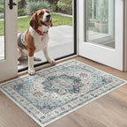 Madane Washable Area Rug 2x3 Small Entryway Rugs Non-Slip, Blue