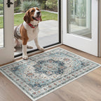 Madane Washable Area Rug 2x3 Small Entryway Rugs Non-Slip, Blue