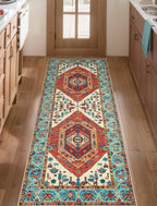 SERISSA 3x5 Washable Non Slip Boho Area Rug for Bedroom，Rust — 2' x 5' (Runner)