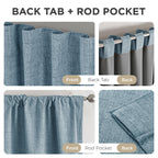Joydeco Blackout Curtains for Bedroom - 63 Inch Long 100% Light Blocking 2 Panels Sky Blue Drapes, Thermal Insulated Room Darkening Curtains, Linen Textured for Living Room, Rod Pocket & Back Tabs