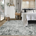 XLUEZ 5x7 Area Rugs for Living Room, Washable Modern Abstract Large Area Rug Neutral Soft Non Slip Kids Rug Stain Resistant Indoor Carpet for Bedroom Nursery Dining Room Playroom(Grey, 5'x7')