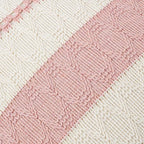 Fancy Homi Set of 1 Boho Pink Euro Decorative Throw Pillow Cover 26x26 Inch for Couch Bed Bedroom, Aesthetic Modern Organic Farmhouse Room Decor, Soft Cotton Accent Macrame Woven Cushion Case