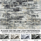 5x7 Area Rugs Washable Rug: Modern Abstract Living Room Rug Soft Anti-Skid Thin Carpet Indoor Floor Non-Shedding Carpets for Bedroom Dining Room Farmhouse Nursery Home Office Black Grey Gold