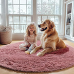 ONASAR Blush Round Rugs 6ft for Living Room Bedroom, Fluffy Circle Area Rug for Kids Girls Boys Teen, Soft Plush Shaggy Carpet for Nursery Dorm Classroom Playroom Home Decor Aesthetic