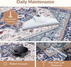 OPPODREAM Soft Round Rug 6ft, Washable Circle Rug 6ft with Non Slip Backing Play Room, Low-Pile Carpet 6 ft, Faux Cashmere Throw Carpet, Navy Blue & Red & Cream