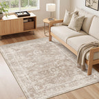 Madane 3x5 Area Rugs for Entryway, Washable Neutral Soft Rugs Brown/Sand